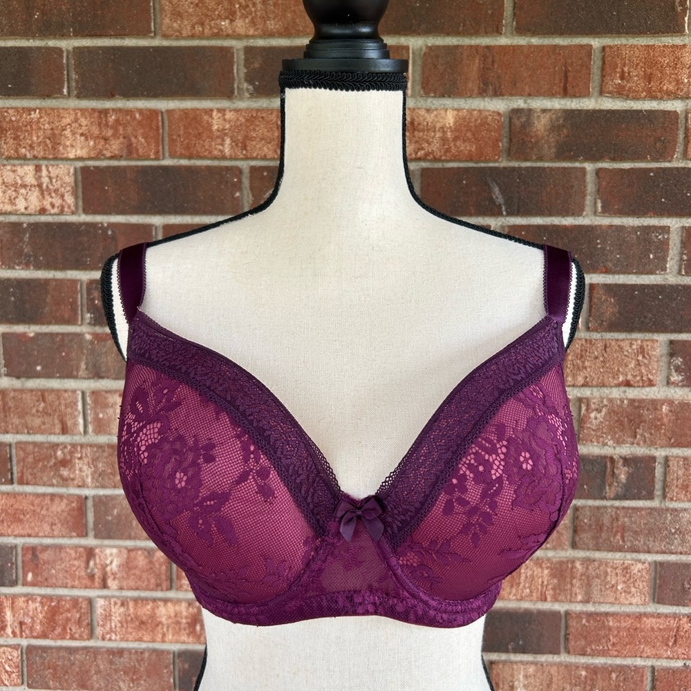 Adore Me Elegant Merlot Lace Bra